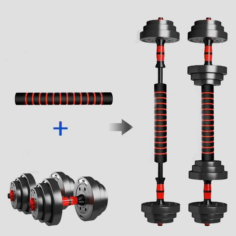 Adjustable Dumbbell to Barbell Set 5-44lbs Home Gym