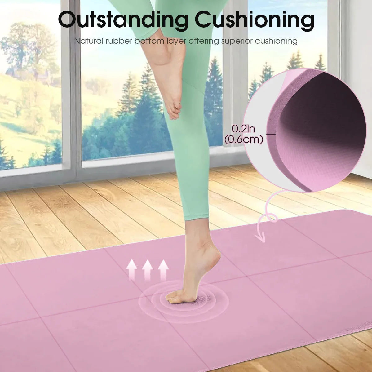 Yoga Mat Non-Slip Pilates & Fitness Exercise Pad