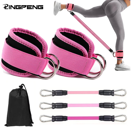 Ankle Straps Resistance Bands Set Fitness Workout Exercise Equipment Ankle Weight Yoga Elastic Fitness Band For Gym Man Woman