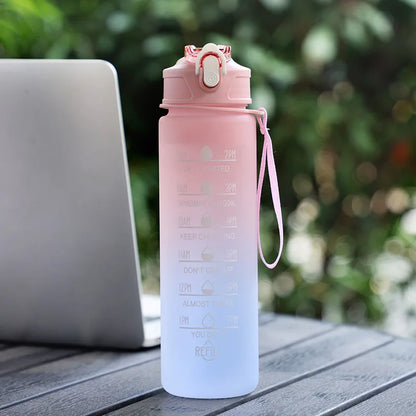 900ML Sports Water Bottle Motivational LeakProof Fitness Cup