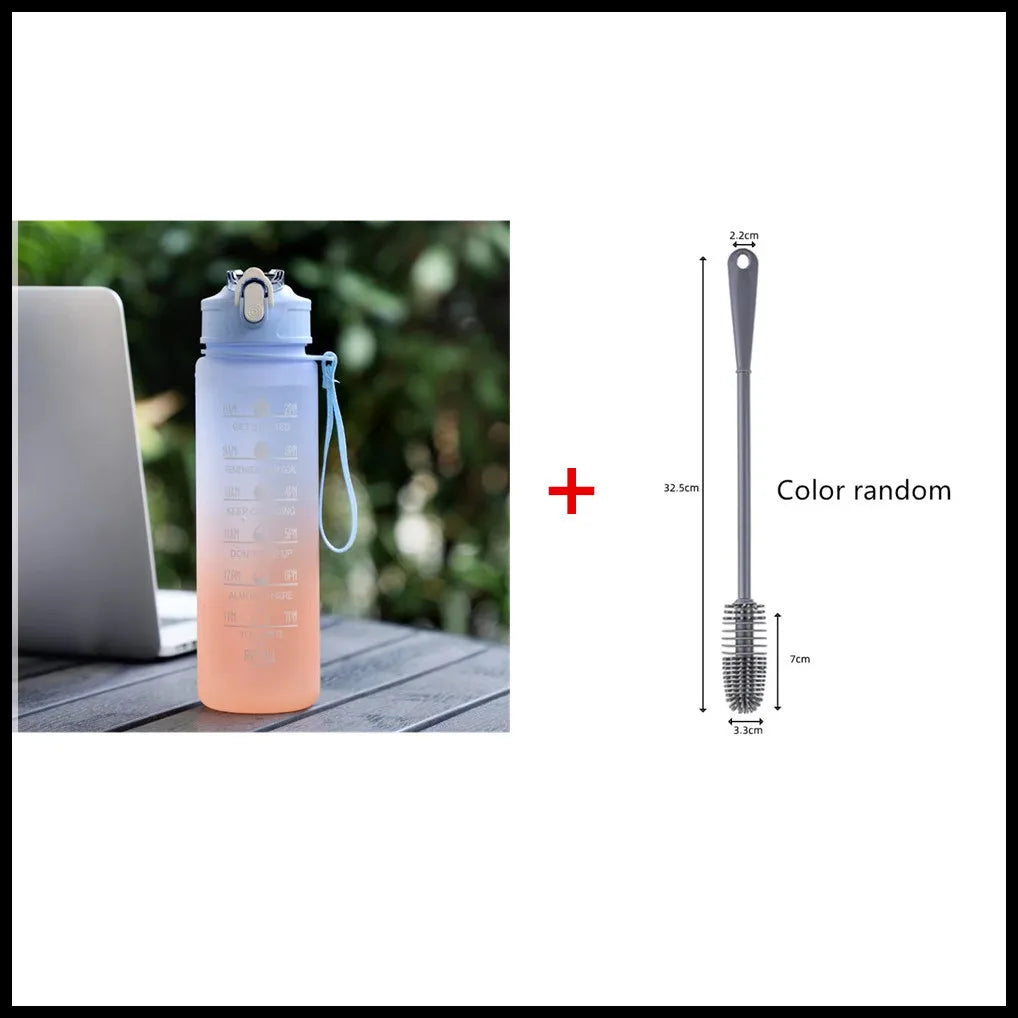 900ML Sports Water Bottle Motivational LeakProof Fitness Cup