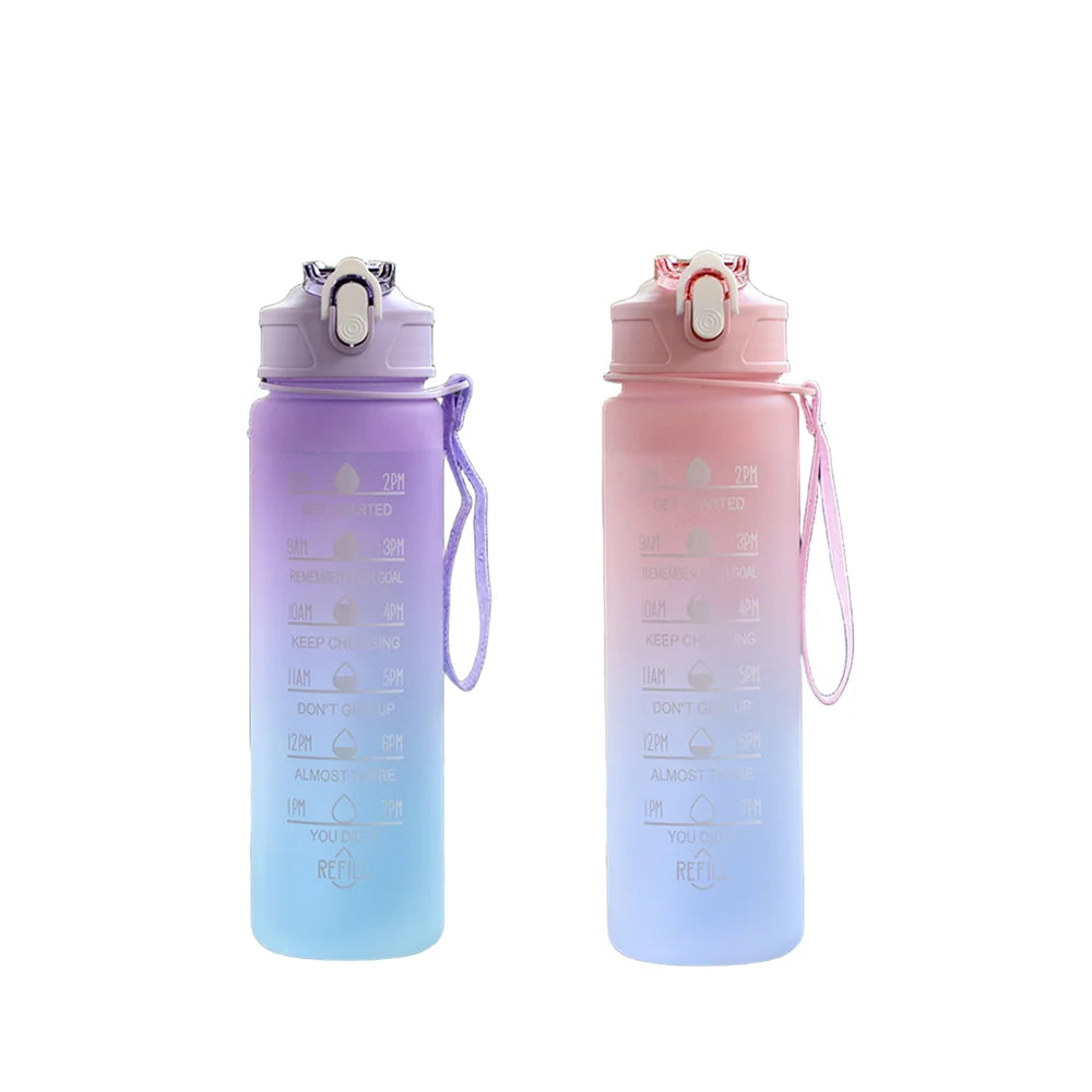 900ML Sports Water Bottle Motivational LeakProof Fitness Cup