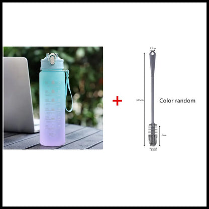 900ML Sports Water Bottle Motivational LeakProof Fitness Cup