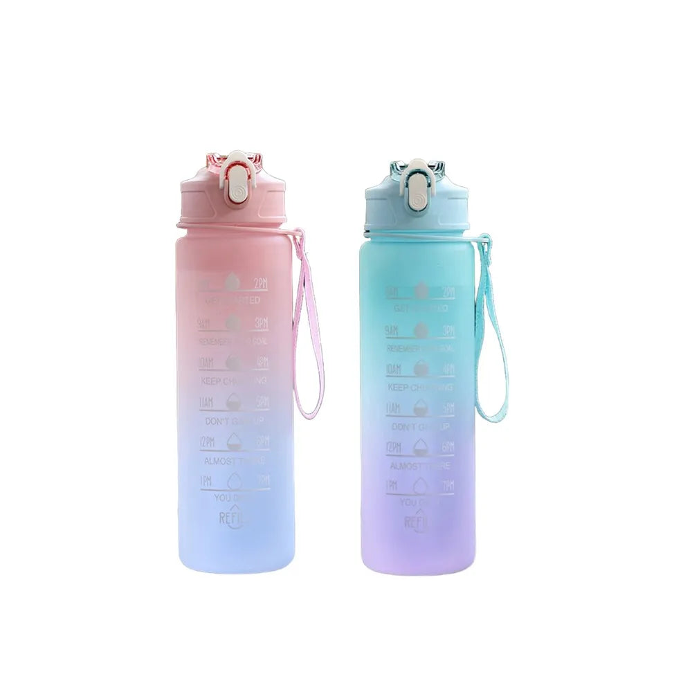 900ML Sports Water Bottle Motivational LeakProof Fitness Cup
