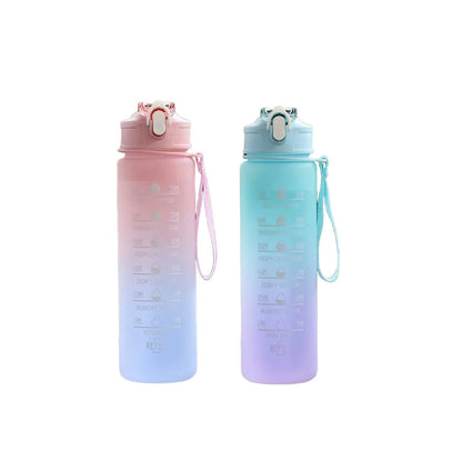 900ML Sports Water Bottle Motivational LeakProof Fitness Cup