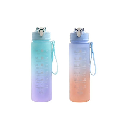 900ML Sports Water Bottle Motivational LeakProof Fitness Cup