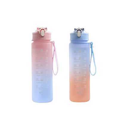 900ML Sports Water Bottle Motivational LeakProof Fitness Cup