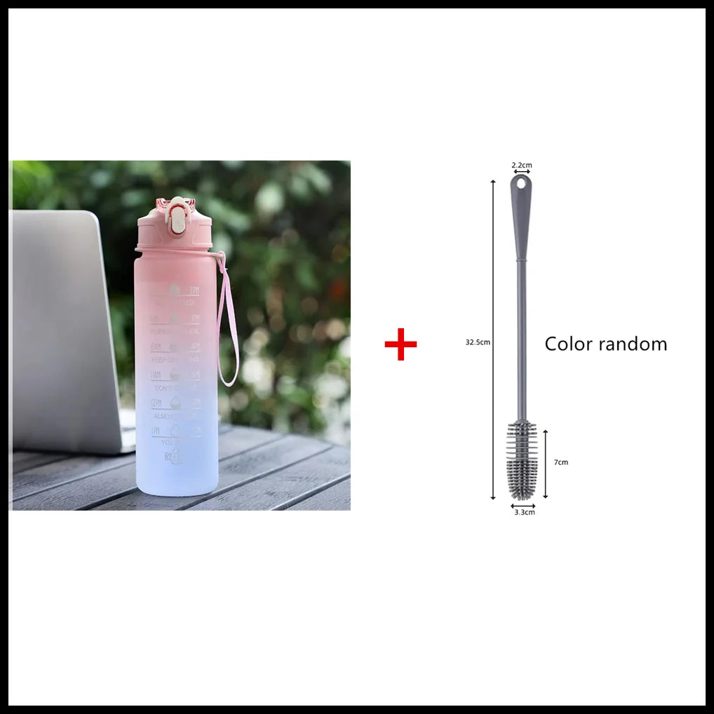 900ML Sports Water Bottle Motivational LeakProof Fitness Cup