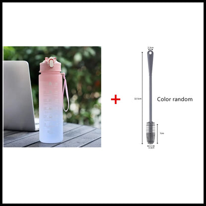 900ML Sports Water Bottle Motivational LeakProof Fitness Cup