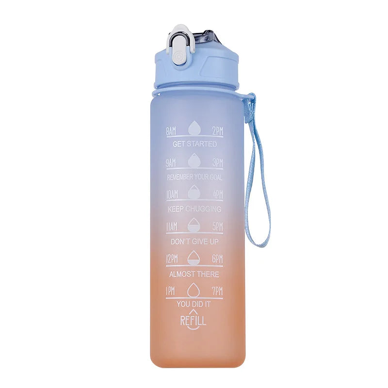 900ML Sports Water Bottle Motivational LeakProof Fitness Cup
